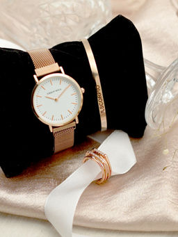 Joker and Witch - Joker & Witch White Stainless Steel Watch and Bracelet With Ring (Set of 3)