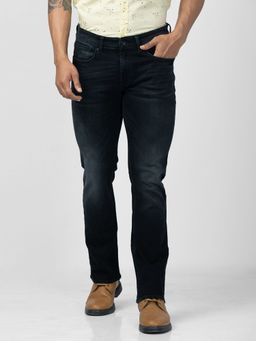 Spykar - Men Carbon Black Cotton Comfort Fit Regular Length Jeans (Rafter)