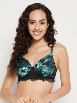 Clovia - Polyamide Padded Full Cup Wire Free T-shirt Bra - Black