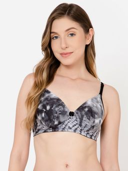 Clovia - Polyamide Padded Full Cup Wire Free T-shirt Bra - Grey