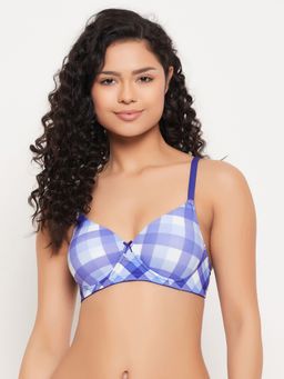 Clovia - Polyamide Padded Full Cup Wire Free T-shirt Bra - Purple