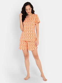 Clovia - Cotton Printed Top & Shorts (Set of 2)