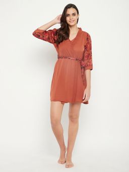 Clovia - Satin Printed Robe (Set of 2)