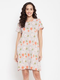 Clovia - Cotton Printed Short Night Dress