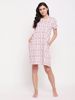 Clovia - Cotton Printed Short Night Dress