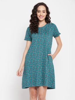 Clovia - Cotton Printed Short Night Dress