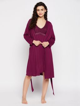 Clovia - Cotton Solid Robe (Set of 2)