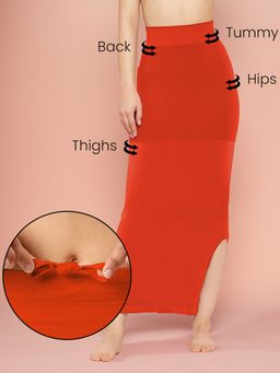 Clovia - Saree Shapewear Petticoat with Side Slit in Red