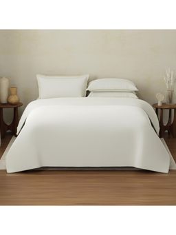 Boutique Living - Charm 400 TC Off White Bedsheet With 4 Pillow Covers & Duvet Cover (King)