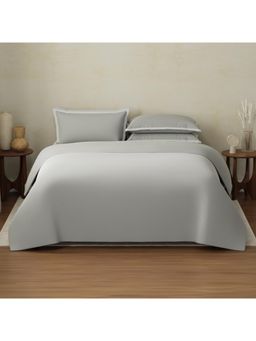 Boutique Living - Charm 400 TC Cotton Dark Grey Bedsheet With 4 Pillow Covers & Duvet Cover (King)