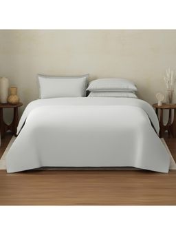 Boutique Living - Cotton Charm 400 TC Cotton Grey Bedsheet With 4 Pillow Covers & Duvet Cover (King)