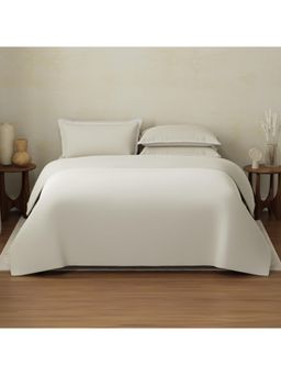 Boutique Living - Cotton Charm 400 TC Cotton Beige Bedsheet With 4 Pillow Covers & Duvet Cover (King)