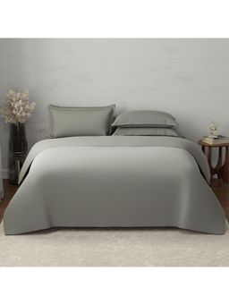 Boutique Living - Emblem Cotton 300 TC Green Bedsheet With 4 Pillow Covers & Duvet Cover (King)