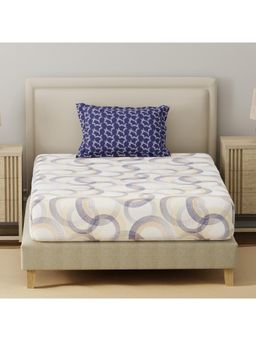 Layers - Basicx Cotton 120 TC Blue Geometric Bedsheet With 1 Pillow Cover (Single)
