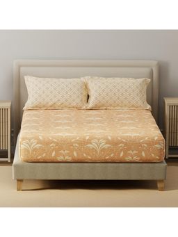 Layers - Basicx Cotton 120 TC Orange Bedsheet With 2 Pillow Covers (King)