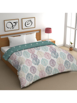 CHHAVI INDIA - India 300 Gsm, Reversible Leaf Print, Soft & Cozy All-Season Quilt Comforter (Double)