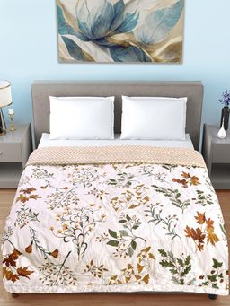 FABINALIV - Multi-Color Floral Reversible 350 Gsm Ac Room Bed Comforter (Double)