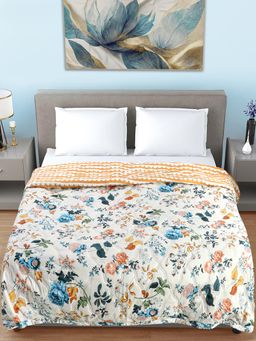 FABINALIV - Multi-Color Floral Reversible 350 Gsm Ac Room Bed Comforter (Double)
