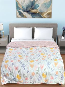 FABINALIV - Multi-Color Floral Reversible 350 Gsm Ac Room Bed Comforter (Double)