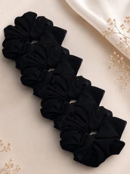 OOMPH - Black Georgette Scrunchies (Pack of 4)