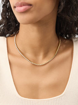Accessorize London - White Waterproof Stainless Steel Tennis Necklace