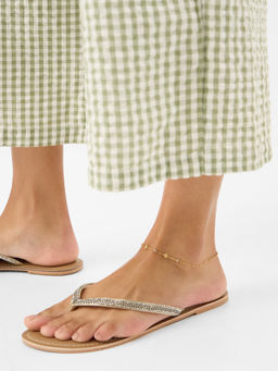 Accessorize London - White Waterproof Stainless Steel Clover Station Anklet