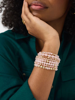 Accessorize London - Pink Bead Stretch Bracelets (Pack of 6)