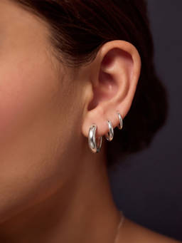 Accessorize London - Sterling Silver-Plated Hoop Earrings (Pack of 3)