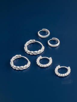 Accessorize London - Sterling Silver-Plated Hoop Earrings (Pack of 3)