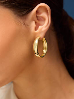 Accessorize London - 14k Gold-Plated Chunky Hoop Earrings