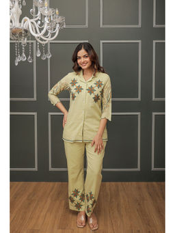 AADEWS - Green Nagma Embroidered Co-Ord (Set of 2)