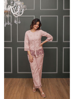 AADEWS - Pink Nancy Embroidered Co-Ord (Set of 2)