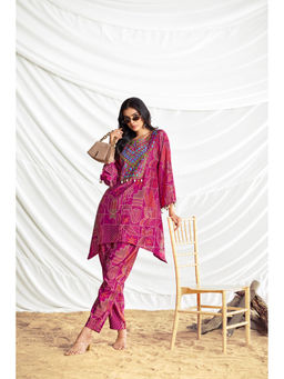 BulBul - Ashka Chanderi Pink Co-Ord (Set of 2)