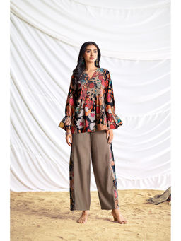 BulBul - Ojasvi Black Chanderi Co-Ord (Set of 2)