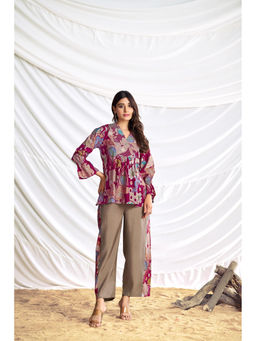 BulBul - Ojasvi Magenta Chanderi Co-Ord (Set of 2)