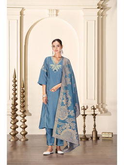 BulBul - Shruti Ice blue Silk Kurta & Pant with Dupatta (Set of 3)