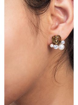 MINJI AND CO. - Designer Fashion Gold Plated Brass Refined Look Studs Earrings