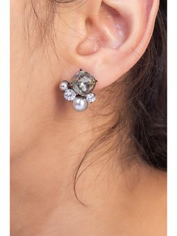MINJI AND CO. - Contemporary Gold Plated Brass Refined Look Studs Earrings