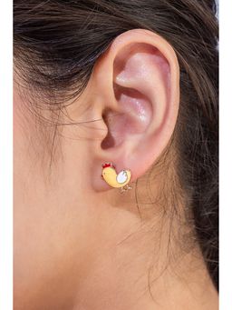 MINJI AND CO. - Minimal Linear Gold Plated Brass Refined Look Studs Earrings