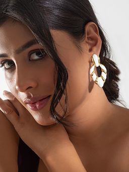 MINJI AND CO. - Vintage Round Gold Plated Brass Drop Earrings
