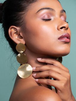 MINJI AND CO. - Abstract Wave Gold Plated Brass Drop Earrings