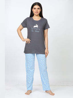 July Nightwear - Women Grey T-Shirt and Pyjama (Set of 2)