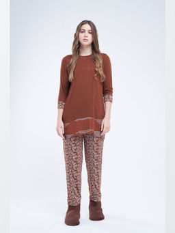 July Nightwear - Women Brown Top and Pyjama (Set of 2)