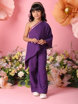 SAKA DESIGNS - Purple Printed Regular Fit Co-Ord Set