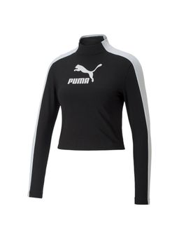 Puma - T7 Cropped Slim Long Sleeve Women's Black T-shirts