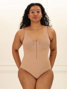 Underneat - Women Seamless Stretchable Full Body Shaper with Front Zip