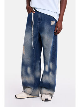 Snitch - Blue Heavy Distressed Loose Casual Jeans for Men