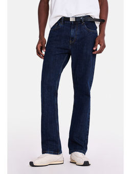 Snitch - Dark Blue Washed Straight Casual Jeans for Men