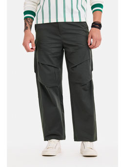 Snitch - Dark Grey Washed Relaxed Casual Cargo Pants for Men