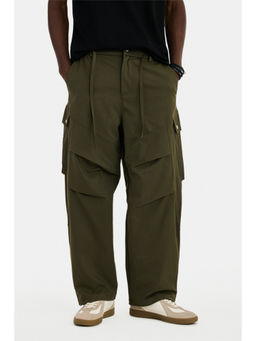Snitch - Olive Washed Relaxed Casual Cargo Pants for Men